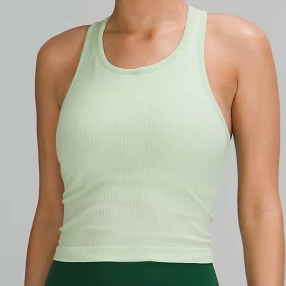 NWT Lululemon Ebb to Street Crop Racerback Tank Top Creamy Mint 4